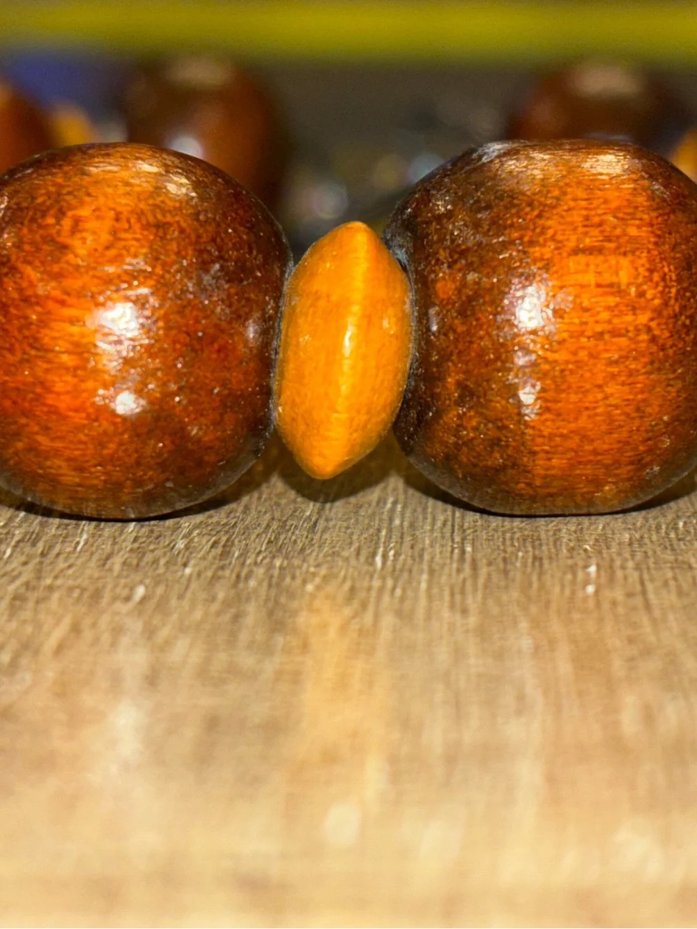 Handcrafted Brown Wood Bead Bracelet - Natural Brown